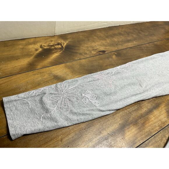 Johnny Was Women's Gray Embroidered Floral Print Cotton Blend Leggings Small - Picture 3 of 12
